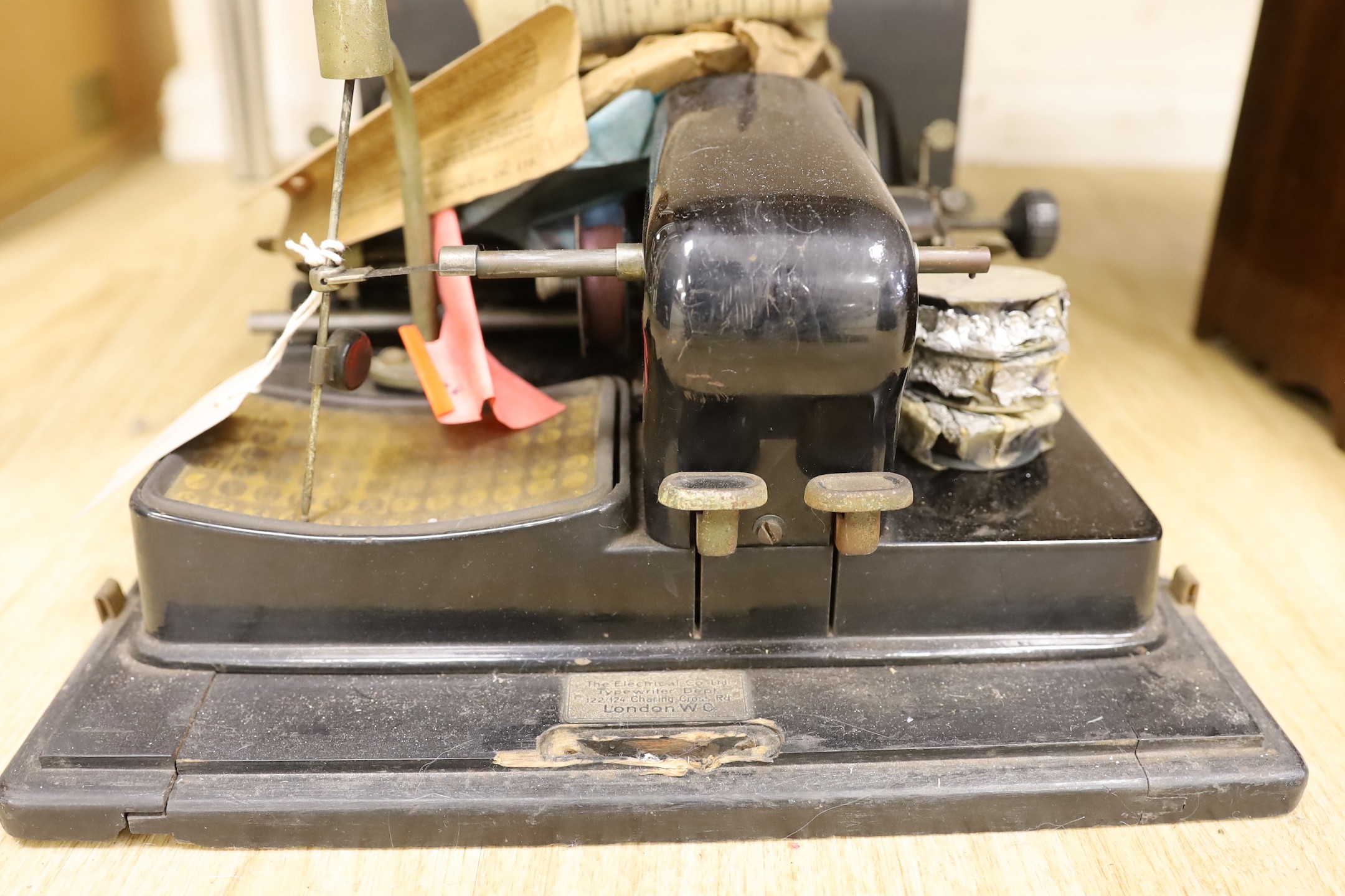 A vintage cased Mignon typewriter